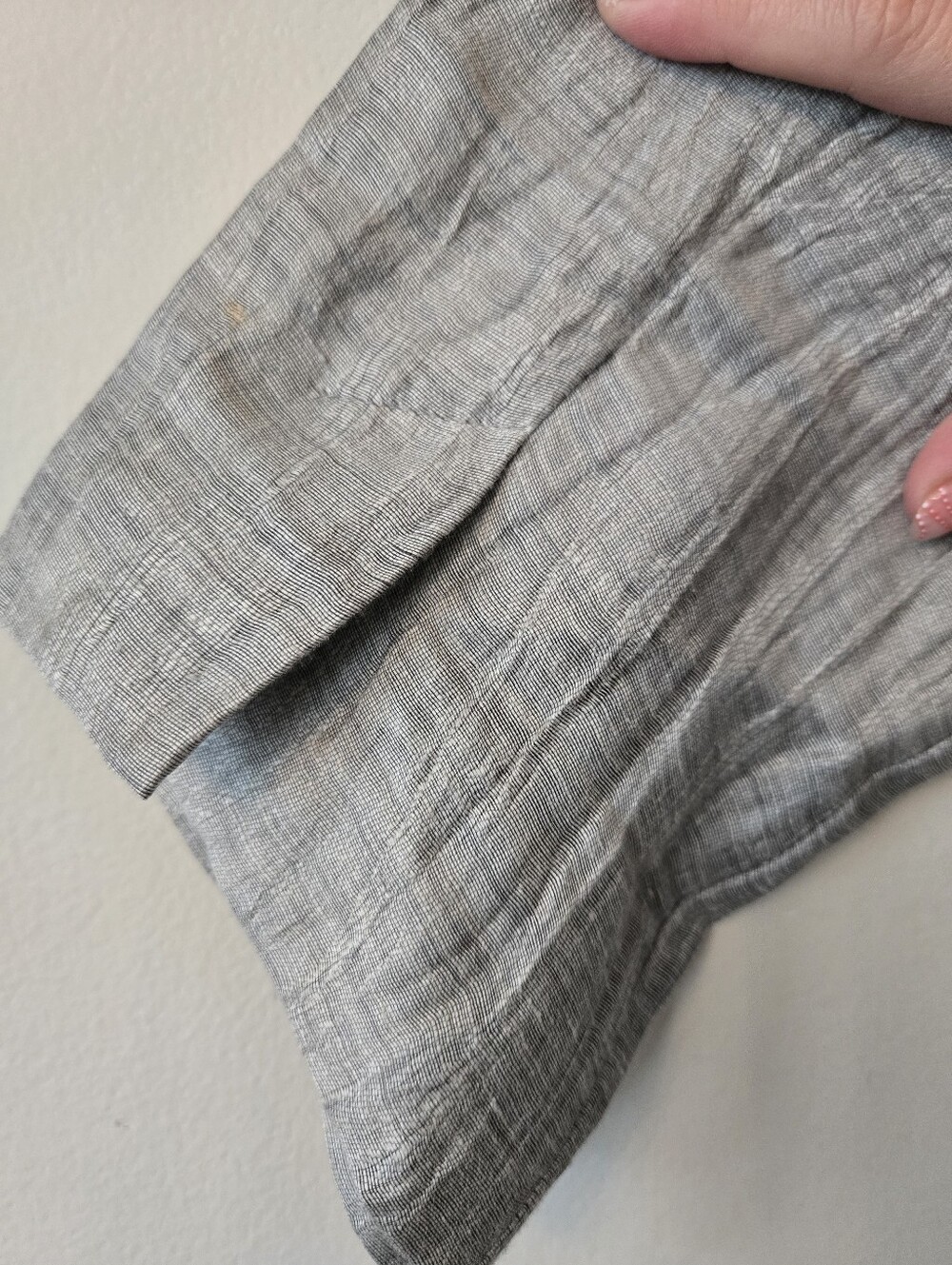 Eileen Fisher Italian Linen Silk [Small].Duster Jacket Silver Gray Crinkle - Picture 7 of 11
